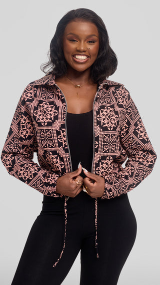 Safari by Vivo Zipped Jacket in Kitenge - Uhuru Print