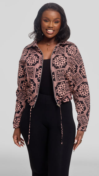 Safari by Vivo Zipped Jacket in Kitenge - Uhuru Print