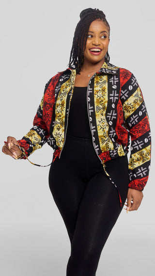 Safari by Vivo Zipped Jacket in Kitenge - Keya Print