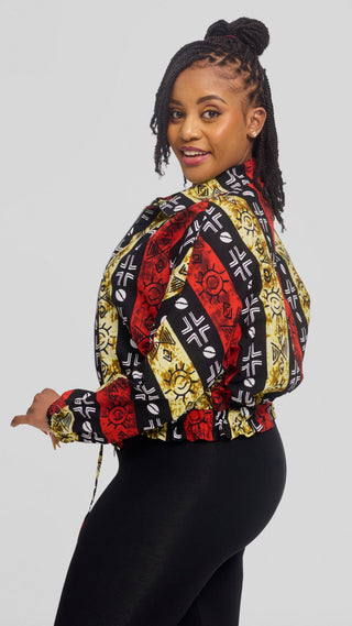 Safari by Vivo Zipped Jacket in Kitenge - Keya Print