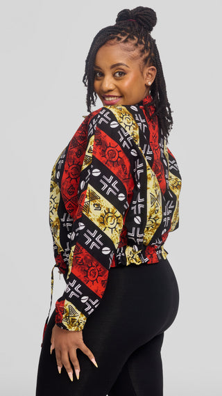 Safari by Vivo Zipped Jacket in Kitenge - Keya Print
