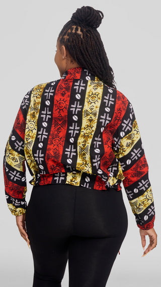 Safari by Vivo Zipped Jacket in Kitenge - Keya Print