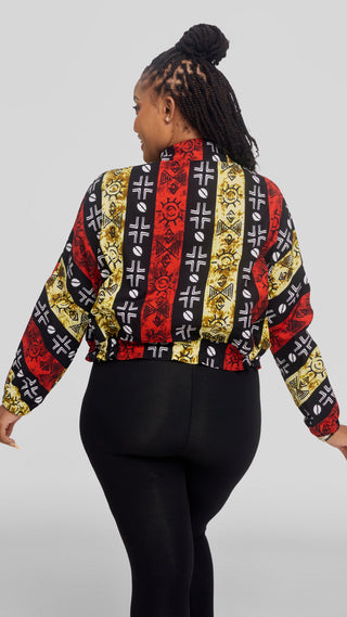 Safari by Vivo Zipped Jacket in Kitenge - Keya Print