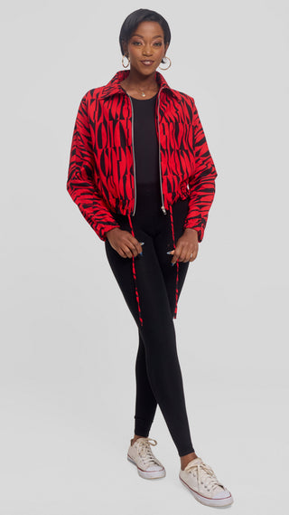 Safari by Vivo Zipped Jacket in Kitenge - Shaba Print