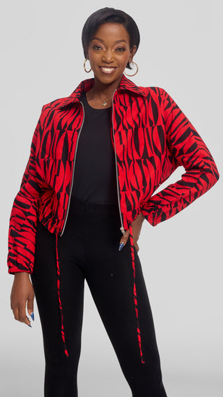 Safari by Vivo Zipped Jacket in Kitenge - Shaba Print