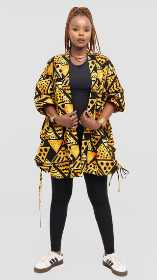Safari by Vivo Zehra Short Kimono in Kitenge - Twane Print