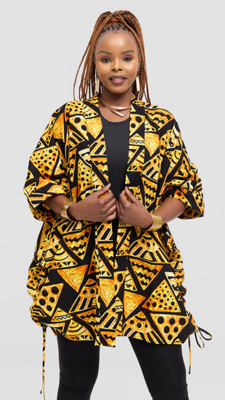 Safari by Vivo Zehra Short Kimono in Kitenge - Twane Print