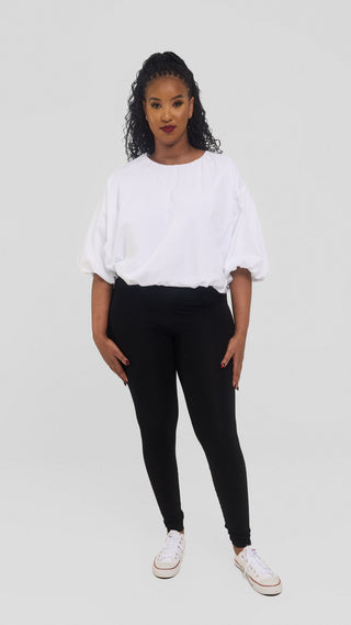 Safari by Vivo Wide Sleeve Top in Cotton - White