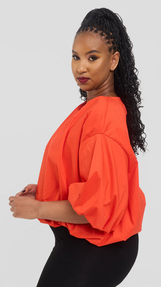 Safari by Vivo Wide Sleeve Top in Cotton - Orange