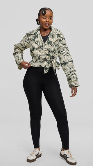 Safari by Vivo Short Trench Coat in Kitenge - Leti Print