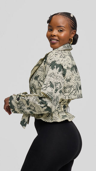Safari by Vivo Short Trench Coat in Kitenge - Leti Print
