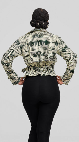 Safari by Vivo Short Trench Coat in Kitenge - Leti Print