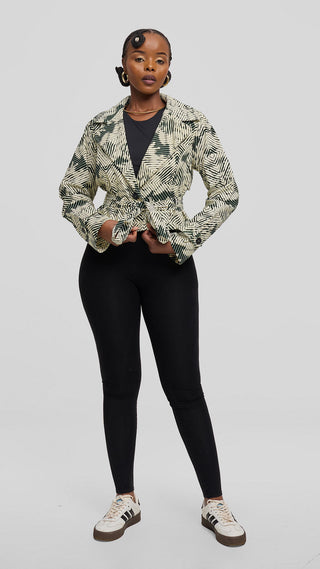 Safari by Vivo Short Trench Coat in Kitenge - Leti Print