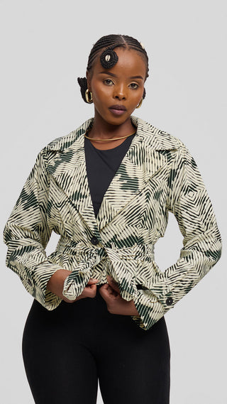 Safari by Vivo Short Trench Coat in Kitenge - Leti Print