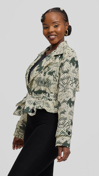Safari by Vivo Short Trench Coat in Kitenge - Leti Print
