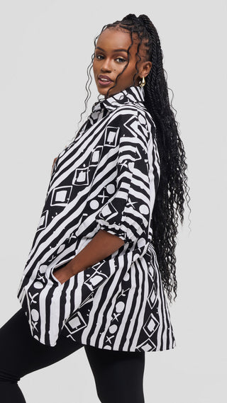 Safari Tafari Highlow Top in Kitenge - Ariza Print
