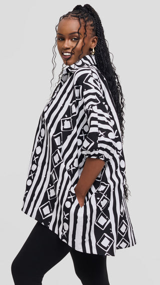 Safari Tafari Highlow Top in Kitenge - Ariza Print