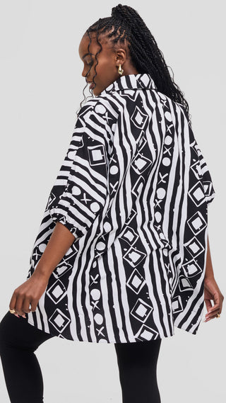 Safari Tafari Highlow Top in Kitenge - Ariza Print