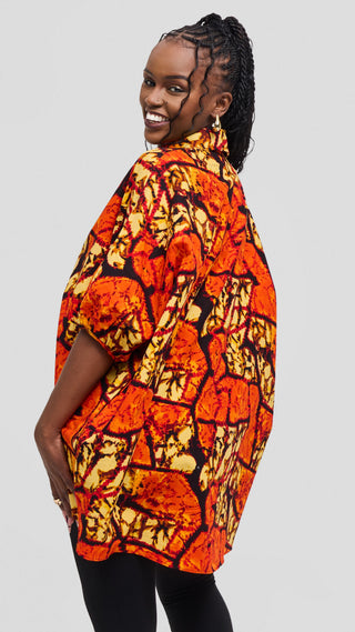 Safari Tafari Highlow Top in Kitenge - Avena Print