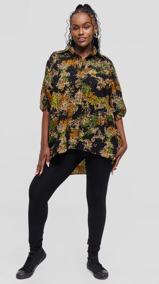 Safari Tafari Highlow Top in Kitenge - Raba Print