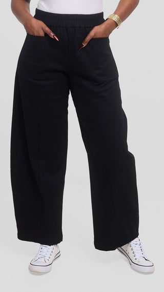 Safari by Vivo Barrel Pants in Cotton - Black