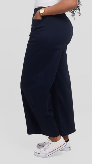 Safari by Vivo Barrel Pants in Cotton - Navy Blue