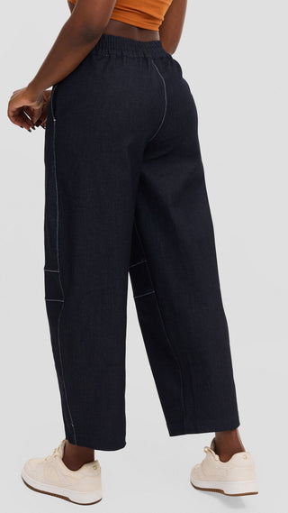 Safari by Vivo Barrel Pants in Denim - Navy