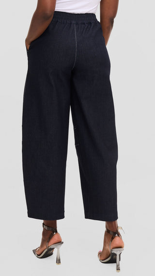 Safari by Vivo Barrel Pants in Denim - Navy