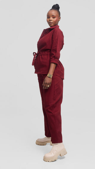 Safari by Vivo Barrel Pants in Cotton - Maroon