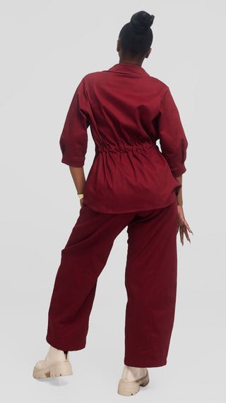 Safari by Vivo Barrel Pants in Cotton - Maroon