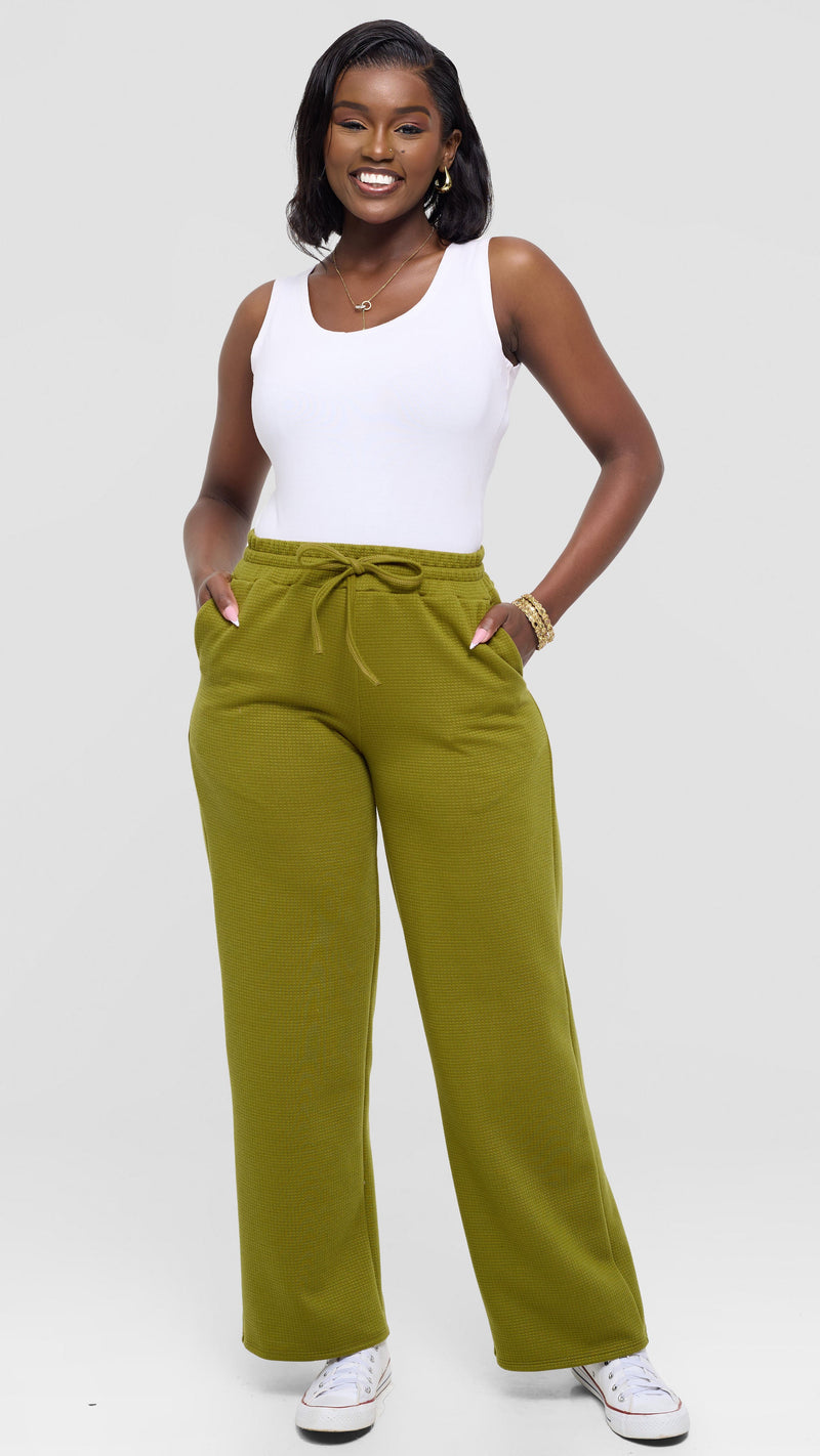 Shiv Shikie X Safari Drawstring Pants in Rib - Olive