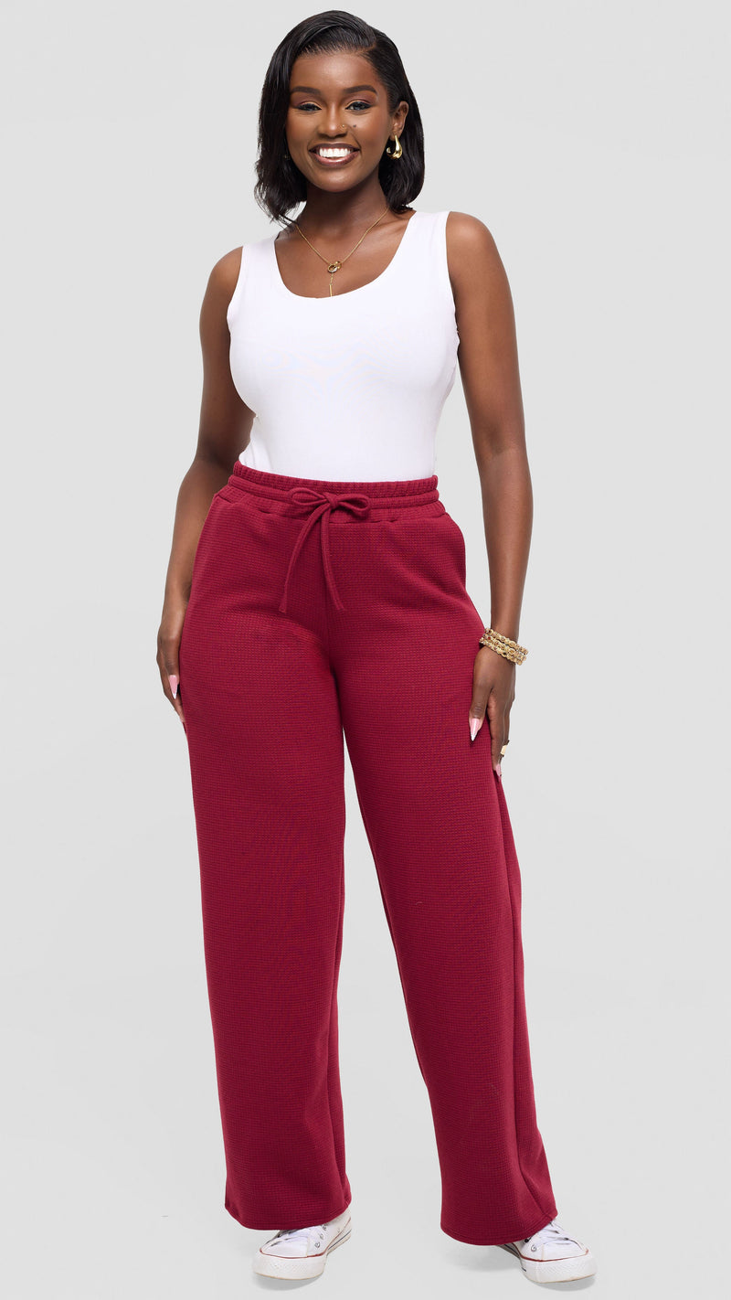 Shiv Shikie X Safari Drawstring Pants in Rib - Mulberry
