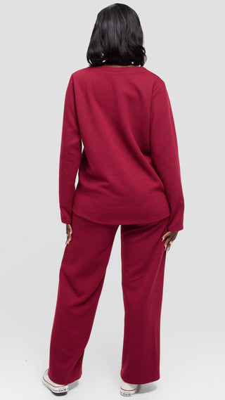 Shiv Shikie X Safari Drawstring Pants in Rib - Mulberry