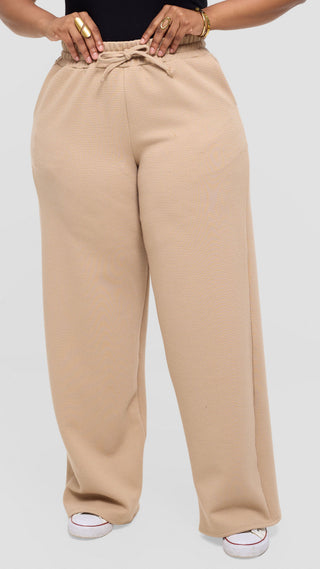 Shiv Shikie X Safari Drawstring Pants in Rib - Light Taupe