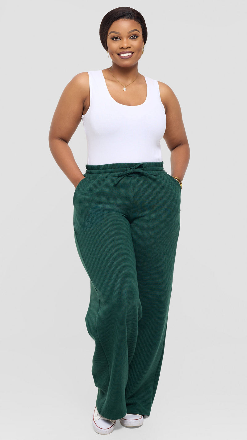 Shiv Shikie X Safari Drawstring Pants in Rib - Dark Green