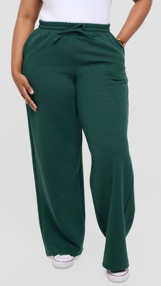Shiv Shikie X Safari Drawstring Pants in Rib - Dark Green