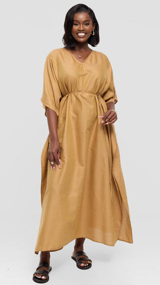 Safari by Vivo Wide Kaftan in Cotton - Gold