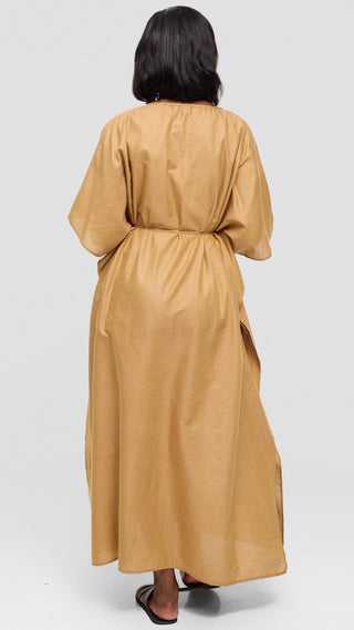 Safari by Vivo Wide Kaftan in Cotton - Gold