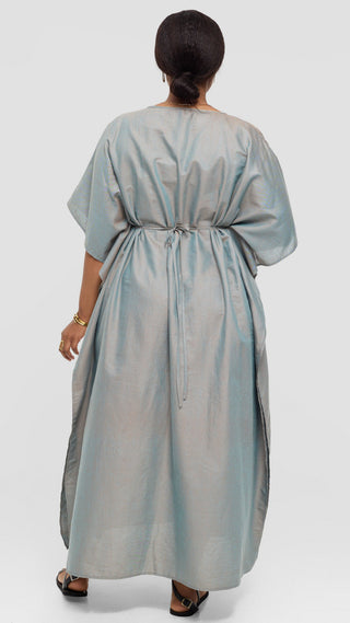 Safari by Vivo Wide Kaftan in Cotton - Turquoise Blue