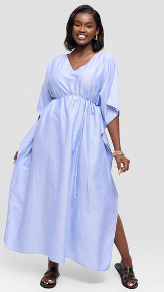 Safari by Vivo Wide Kaftan in Cotton - Blue