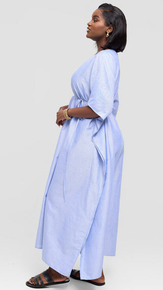 Safari by Vivo Wide Kaftan in Cotton - Blue