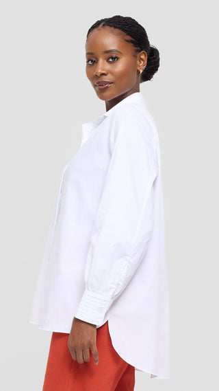 Safari by Vivo Pintuck Shirt in Cotton - White
