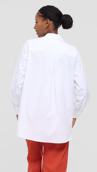 Safari by Vivo Pintuck Shirt in Cotton - White