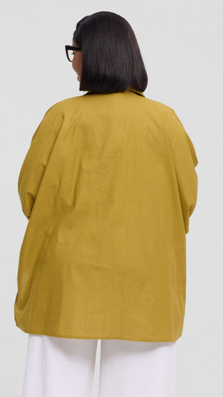 Safari by Vivo Zehra Extra Wide Shirt in Linen - Light Olive