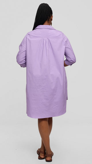 Safari by Vivo Pintuck Shirt Dress in Cotton - Lilac