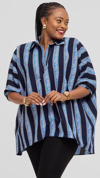 Safari by Vivo Tafari Highlow Top in Kitenge - Lebo Print