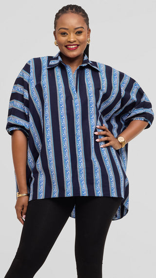 Safari by Vivo Tafari Highlow Top in Kitenge - Lebo Print