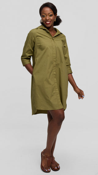 Safari by Vivo Pintuck Shirt Dress in Cotton - Hunters