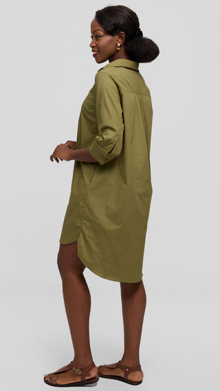 Safari by Vivo Pintuck Shirt Dress in Cotton - Hunters