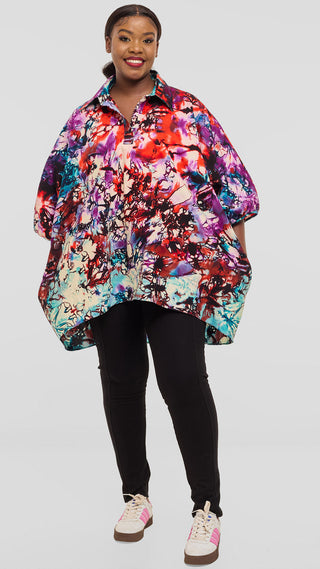 Safari by Vivo Tafari Highlow Top in Kitenge - Mari Print